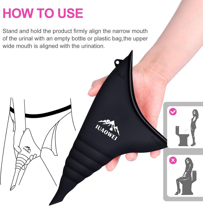 IUAOWEI Female Urination Device, Reusable Silicone Female Urinal, Pee Funnel for Women, for Travel, Camping, Boating, Outdoor, Hiking - Image 5